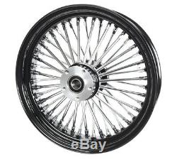 Black 16 x 3.5 46 Fat King Spoke Rear Wheel Rim Harley Touring Dyna Softail XL