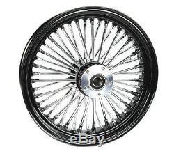 Black 16 x 3.5 46 Fat King Spoke Rear Wheel Rim Harley Touring Dyna Softail XL