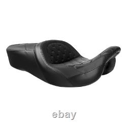 Black 2-Up Driver Passenger Gel Seat Fit For Harley Touring Tri Glide 2009-2023
