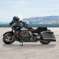 Black 2-Up Driver Passenger Gel Seat Fit For Harley Touring Tri Glide 2009-2023