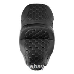 Black 2-Up Driver Passenger Gel Seat Fit For Harley Touring Tri Glide 2009-2023