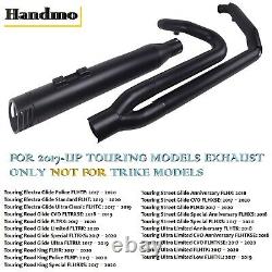 Black 2 into 1 Exhaust Pipe for Harley Davidson 2017-UP Touring Street Glide