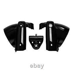 Black 7'' Round Headlight Nacelle Cover Fit For Harley Touring Road King 2014-Up