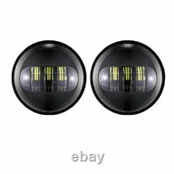 Black 7 inch LED Projector Headlight Hi/Low+Passing Lights For Harley Touring