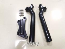 Black 8.5 Handlebar Risers +Top Clamp For Harley Tour Glide Sportster 883/1200