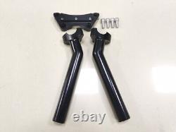 Black 8.5 Handlebar Risers +Top Clamp For Harley Tour Glide Sportster 883/1200
