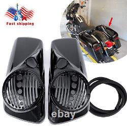 Black 8 Speaker Lids with Tweeter port Fits For Harley 1994-2013 Touring Models