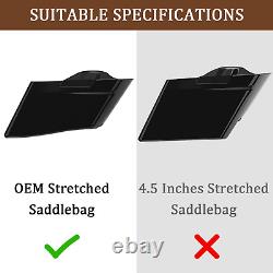 Black ABS plastic Stretched Extended Side Cover Panels For 2014+ Harley Touring