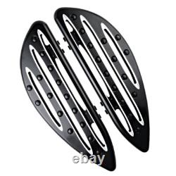 Black Adjustable Driver Passenger Floorboards Foot Pegs Set for Harley Touring