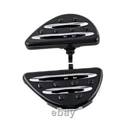 Black Adjustable Driver Passenger Floorboards Foot Pegs Set for Harley Touring