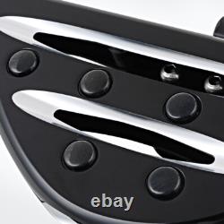 Black Adjustable Driver Passenger Floorboards Foot Pegs Set for Harley Touring