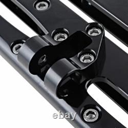 Black Adjustable Driver Passenger Floorboards Foot Pegs Set for Harley Touring