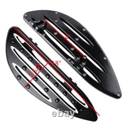 Black Adjustable Driver Passenger Floorboards Foot Pegs Set for Harley Touring
