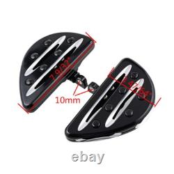 Black Adjustable Driver Passenger Floorboards Foot Pegs Set for Harley Touring