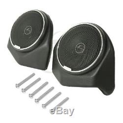 Black Backrest Rear Speaker For Harley Tour Pak Touring Road King Glide 14-18 17