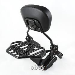 Black Backrest Sissy Bar Luggage Rack Docking Kit Fit For Harley Touring 09-2013