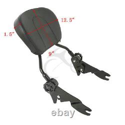 Black Backrest Sissy Bar Luggage Rack Docking Kit Fit For Harley Touring 09-2013