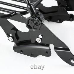 Black Backrest Sissy Bar Luggage Rack Docking Kit Fit For Harley Touring 09-2013