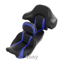 Black Blue Rider Driver & Passenger Seat Backrest Fit For Harley Touring 14-2023