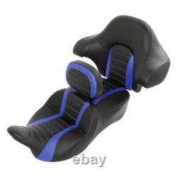 Black Blue Rider Driver & Passenger Seat Backrest Fit For Harley Touring 14-2023