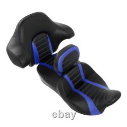 Black Blue Rider Driver & Passenger Seat Backrest Fit For Harley Touring 14-2023