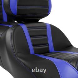 Black Blue Rider Driver & Passenger Seat Backrest Fit For Harley Touring 14-2023