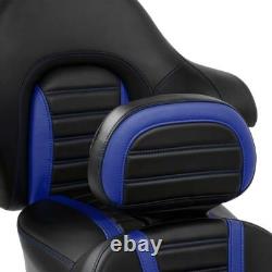 Black Blue Rider Driver & Passenger Seat Backrest Fit For Harley Touring 14-2023