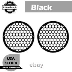 Black CNC Aluminum HEX 8 inch Metal Speaker Grills For Harley Tour Pack Pak