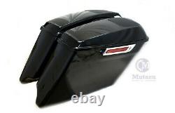 Black CVO Extended Stretched Bag with 6x9 Speaker Lids for 2014 UP Harley Touring