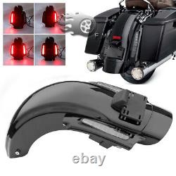 Black CVO Rear Fender LED System For Harley Touring Electra Road Glide 2009-2013