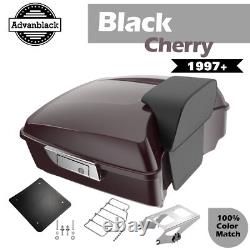 Black Cherry Chopped Tour Pack Pak Luggage Fits 1997+ Harley Davidson Touring
