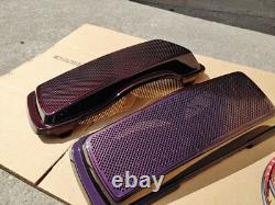 Black Cherry Dual 6 x 9 Speaker Lids for Harley Touring Saddlebags 1994-2013