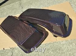 Black Cherry Dual 6 x 9 Speaker Lids for Harley Touring Saddlebags 1994-2013