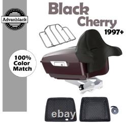 Black Cherry King Tour Pack Pak For 97+ Harley Touring FLHR FLHXS FLTRX