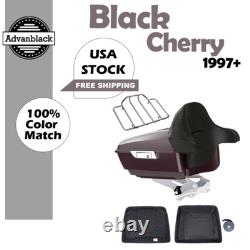 Black Cherry King Tour Pack Pak For 97+ Harley Touring FLHR FLHXS FLTRX