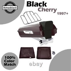 Black Cherry Razor Tour Pack Pak Trunk Fits 1997+ Harley FLHR FLHXS FLTRX