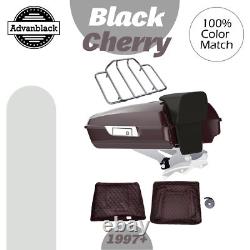 Black Cherry Razor Tour Pak Pack Trunk Fits for Harley FLHR FLHXS FLTRX 1997+