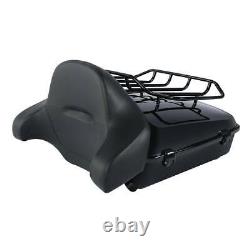 Black Chopped Pack Trunk Backrest Fit For Harley Tour Pak Touring Road King 14+