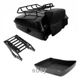 Black Chopped Pack Trunk Backrest Mount Fit For Harley Tour Pak Touring 14-22 US