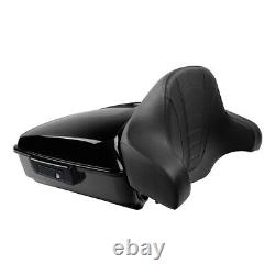 Black Chopped Pack Trunk Backrest Mount Fit For Harley Tour Pak Touring 2014-23