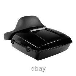 Black Chopped Pack Trunk Backrest Mount Fit For Harley Tour Pak Touring 97-2008