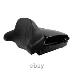 Black Chopped Pack Trunk Backrest Mount Fit For Harley Tour Pak Touring 97-2008