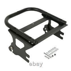 Black Chopped Pack Trunk Backrest Mount Fit For Harley Tour Pak Touring 97-2008