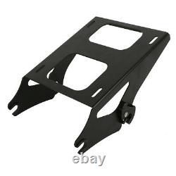 Black Chopped Pack Trunk Backrest Pad Rack Fit For Harley Tour Pak Touring 14-21