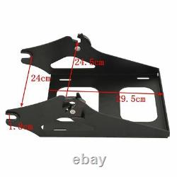 Black Chopped Pack Trunk Backrest Pad Rack Fit For Harley Tour Pak Touring 14-21