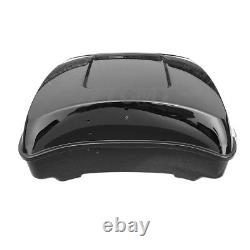 Black Chopped Pack Trunk Backrest Plate Fit For Harley Tour Pak Touring 14-22