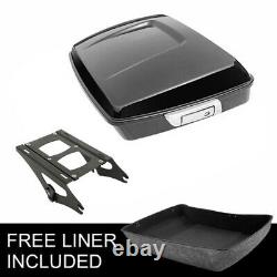 Black Chopped Pack Trunk Mount Rack Fit For Harley Tour Pak Road Glide 2014-2022