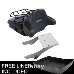 Black Chopped Pack Trunk Mount Rack Fit For Harley Tour Pak Street Glide 97-08