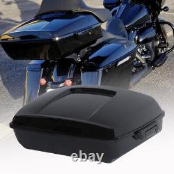 Black Chopped Pack Trunk Pad Mount Rack Fit For Harley Tour Pak Road Glide 09-13
