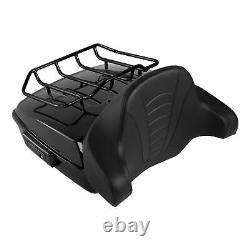 Black Chopped Pack Trunk Pad Mount Rack Fit For Harley Tour Pak Road Glide 14-21